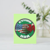 Wales USA Freundschaft (walisischer Text) Postkarte (Stehend Vorderseite)