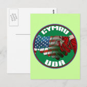 Wales USA Freundschaft (walisischer Text) Postkarte (Vorne/Hinten)