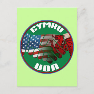 Wales USA Freundschaft (walisischer Text) Postkarte