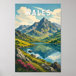 Wales Vereinigtes Königreich Illustration Reise Ku Poster