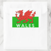 wales vereinigtes Königreich Land Flaggenname weiß Rechteckiger Aufkleber (Tasche)