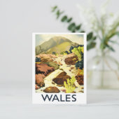 Wales Vintage Reise Postkarte (Stehend Vorderseite)