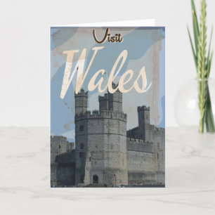 Wales Vintage Reiseplakat Feiertagskarte