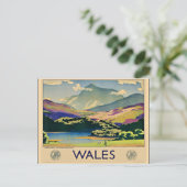 Wales, Vintage Reiseplakat Postkarte (Stehend Vorderseite)