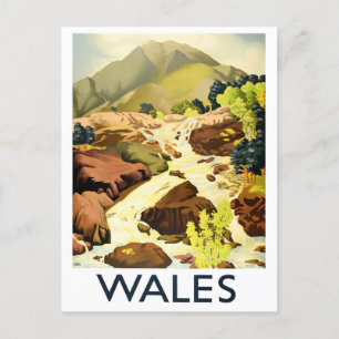 Wales Vintage-Reisepostkarte Postkarte