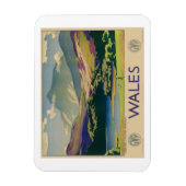 Wales Vintage Travel Poster Magnet (Vertikal)