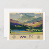 Wales Vintage Travel Poster Postkarte (Vorne/Hinten)