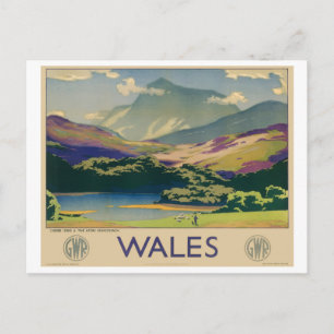 Wales Vintage Travel Poster Postkarte
