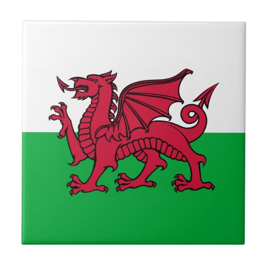 Wales - Waliser-Flagge Fliese (Vorderseite)