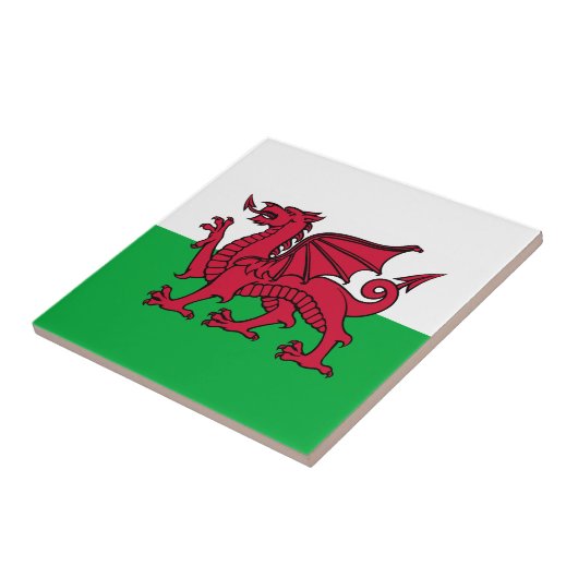 Wales - Waliser-Flagge Fliese (Seite)