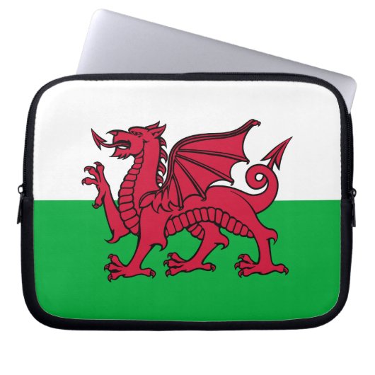 Wales - Waliser-Flagge Laptopschutzhülle (Vorderseite)