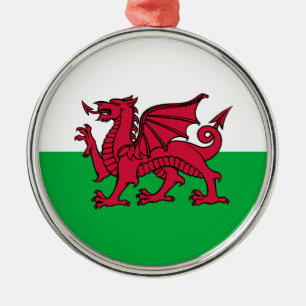 Wales - Waliser-Flagge Ornament Aus Metall