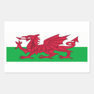 Wales/Waliser-Flagge - Vereinigtes Königreich Rechteckiger Aufkleber