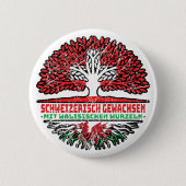 Wales Walisisch Schweizer Schweiz Baum Wurzel Flag Button (Vorderseite)
