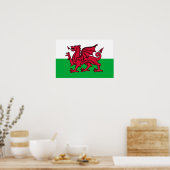 Wales - Walisische Flagge Poster (Küche)