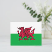 Wales - Walisische Flagge Postkarte (Stehend Vorderseite)