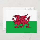 Wales - Walisische Flagge Postkarte (Vorne/Hinten)