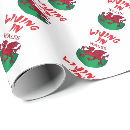 Wales-Wappen Geschenkpapier (Rolleneckpunkt)