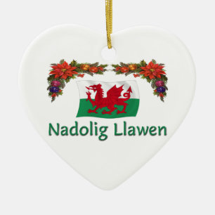 \ Wales-Weihnachten Keramikornament