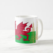 Wales Welch Flag Gold Weihnachtsbaumen Tasse (VorderseiteRechts)