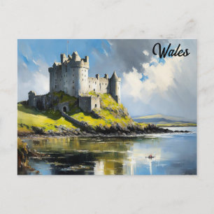 Wales Welsh Burg Watercolor Reisen Postkarte
