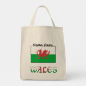 Wales Welsh Flag Black Personalization Tragetasche (Rückseite)