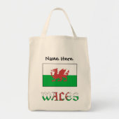 Wales Welsh Flag Black Personalization Tragetasche (Vorne)