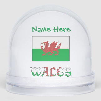 Wales Welsh Flag Green Personalisierung Schneekugeln