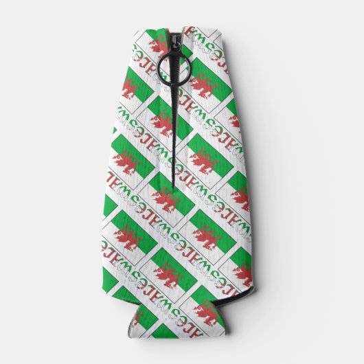 Wales Welsh Flag Personalisiert Flaschenkühler (Rückseite)