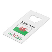 Wales Welsh Flag Personalisiert Geldbeutel Flaschenöffner (Rückseite Schrägansicht)
