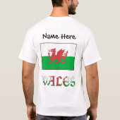 Wales Welsh Flag Personalisiert T-Shirt (Rückseite)