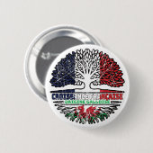Wales Welsh France Tree Roots Flag Button (Vorne & Hinten)