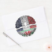 Wales Welsh France Tree Roots Flag Runder Aufkleber (Umschlag)