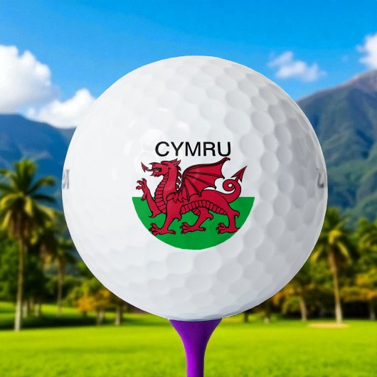 Wales Welsh Red dragon Cymru Flag Travel Golfball