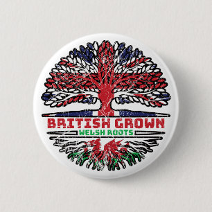 Wales Welsh UK Vereinigtes Königreich British Tree Button