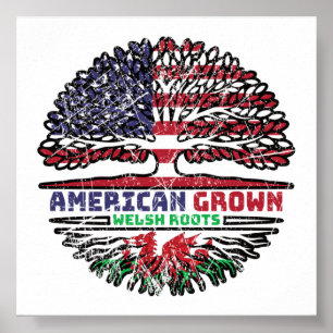 Wales Welsh US American USA United Staaten Tree Poster