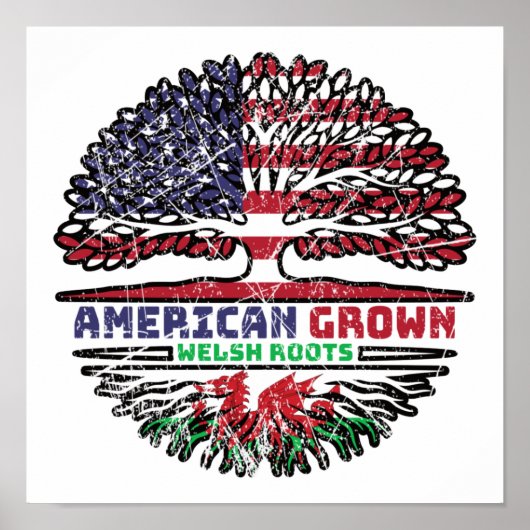 Wales Welsh US American USA United Staaten Tree Poster (Vorne)