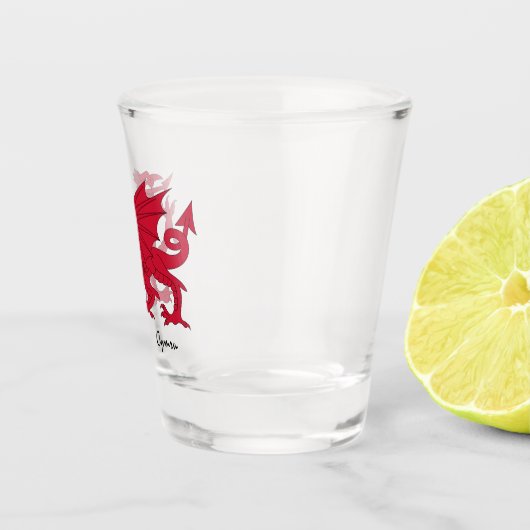 Wales & Welsh Wappen, Flagge /Cymru Party Schnapsglas (Rechts)