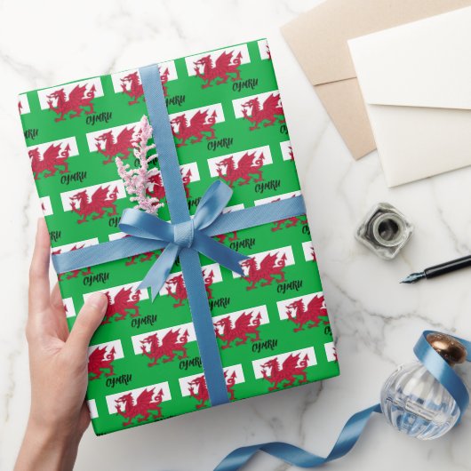 Wales Wrapping Paper, Welsh Flag patriotic Geschenkpapier (Schenken)