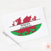 Wales wurde 1057 als walisische Drachenflagge gegr Ovaler Aufkleber (Umschlag)