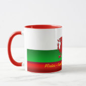 Wales - Zuhause des Roten Drachen, metallischer Ef Tasse (Links)