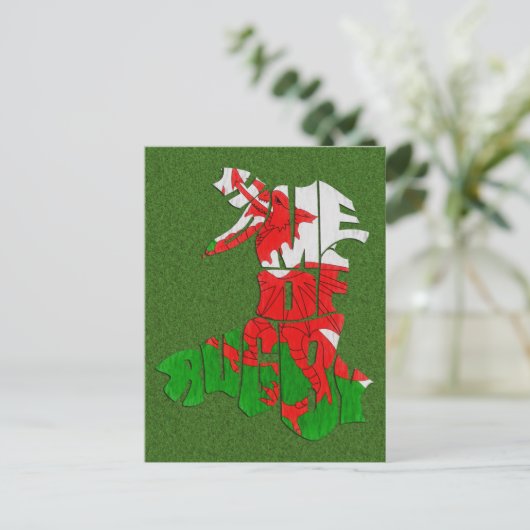 Wales-Zuhause des Rugbys Postkarte (Stehend Vorderseite)