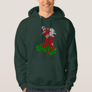 Wales Zuhause von Rugby Map Hoodie