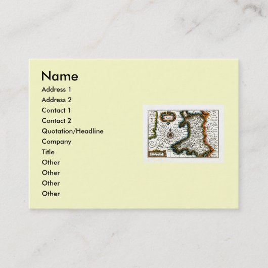 Waleskarte und/oder -flagge visitenkarte (Vorderseite)