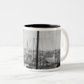 Walfang-Hafen, New-Bedford Zweifarbige Tasse (VorderseiteRechts)