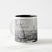 Walfang-Hafen, New-Bedford Zweifarbige Tasse (Vorderseite Links)