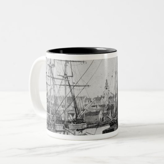 Walfang-Hafen, New-Bedford Zweifarbige Tasse (Vorderseite Links)