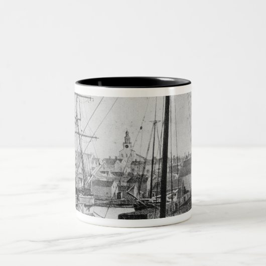 Walfang-Hafen, New-Bedford Zweifarbige Tasse (Mittel)