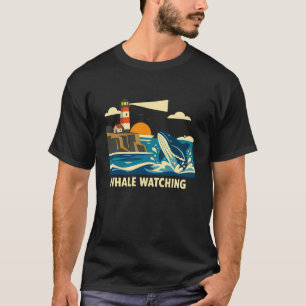 Walfang Leuchtturm Ozeanszene Küsten Buckelwal T-Shirt