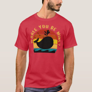 Walfisch du meins Retro Vintage Valentinstag T-Shirt